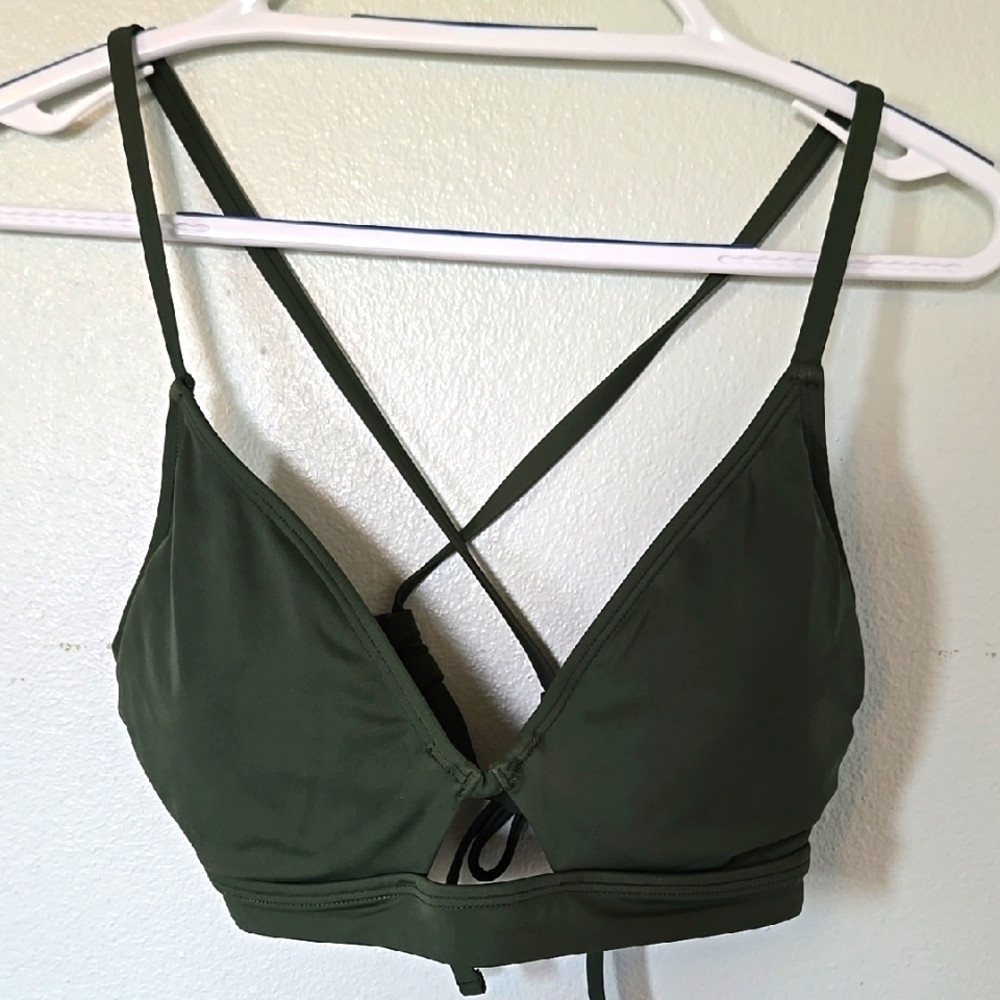 Shade & Shore Green Bikini Top Size 34D